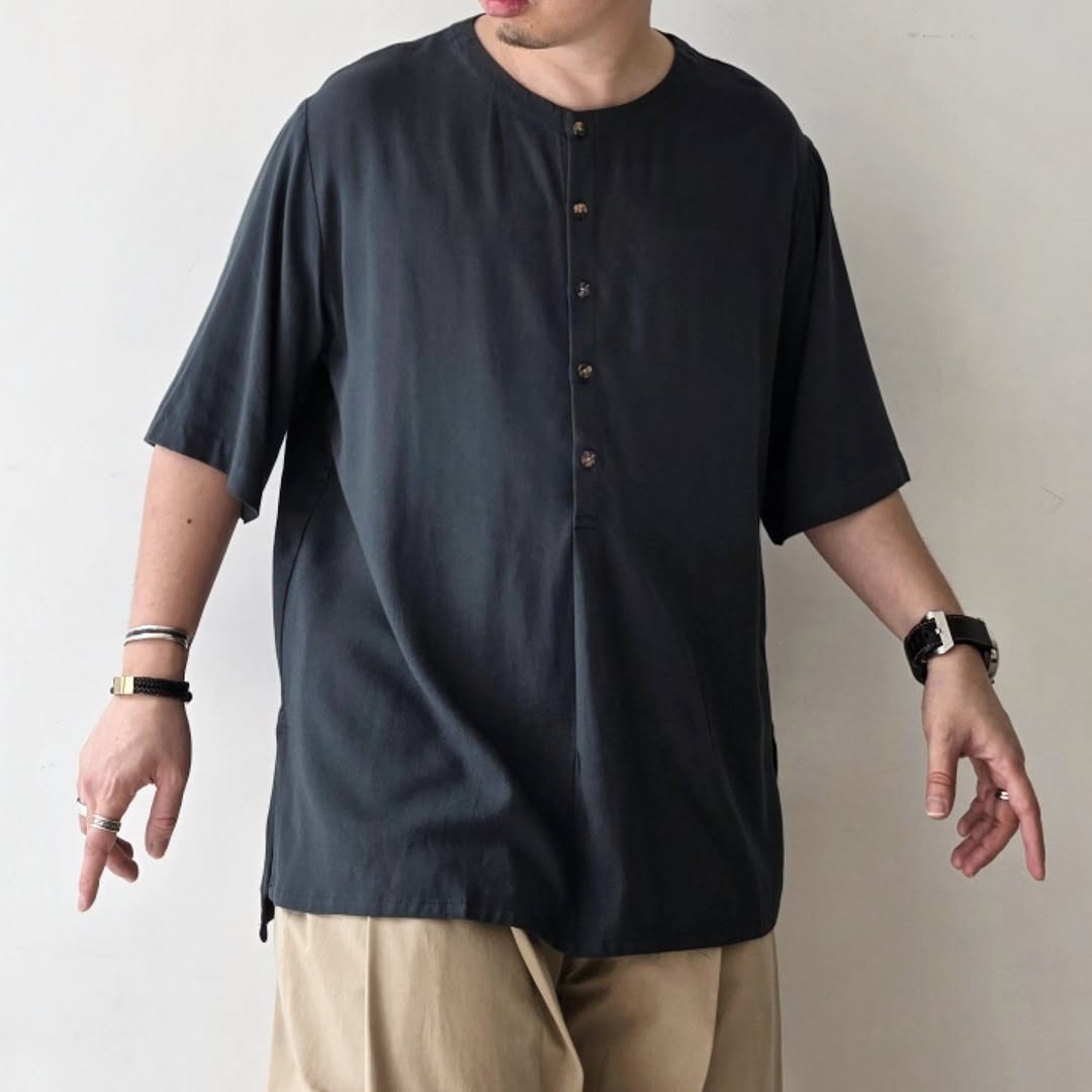 SABY / Bamboo Amuzen H-N Shirts (Gry Navy)