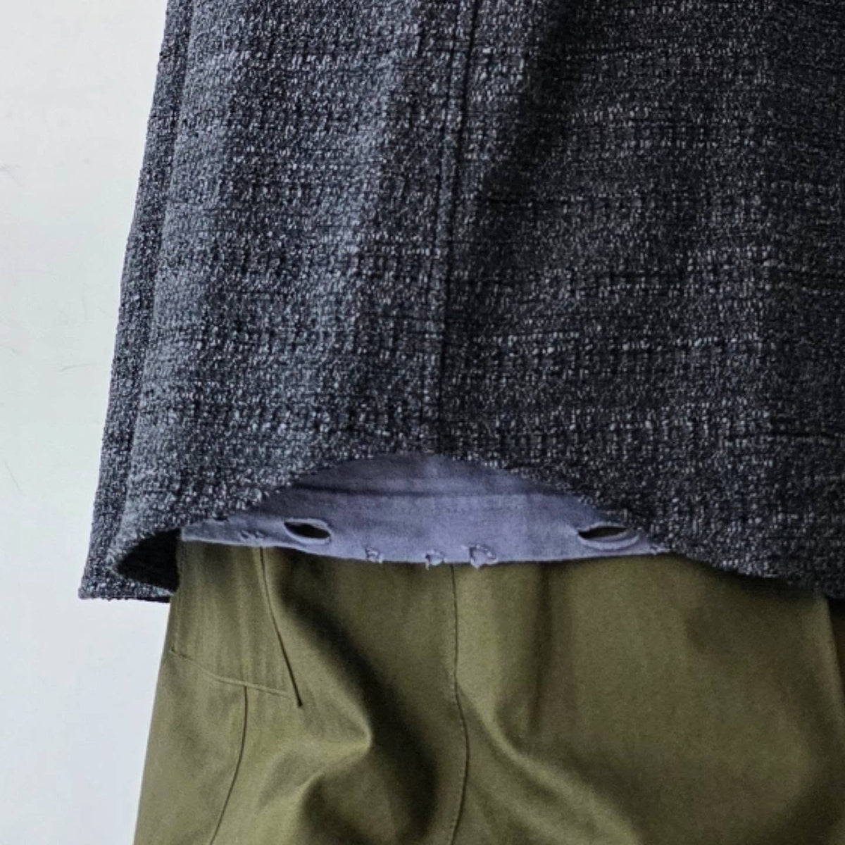 THE JEAN PIERRE / Tweed Baseball Shirt (Black)