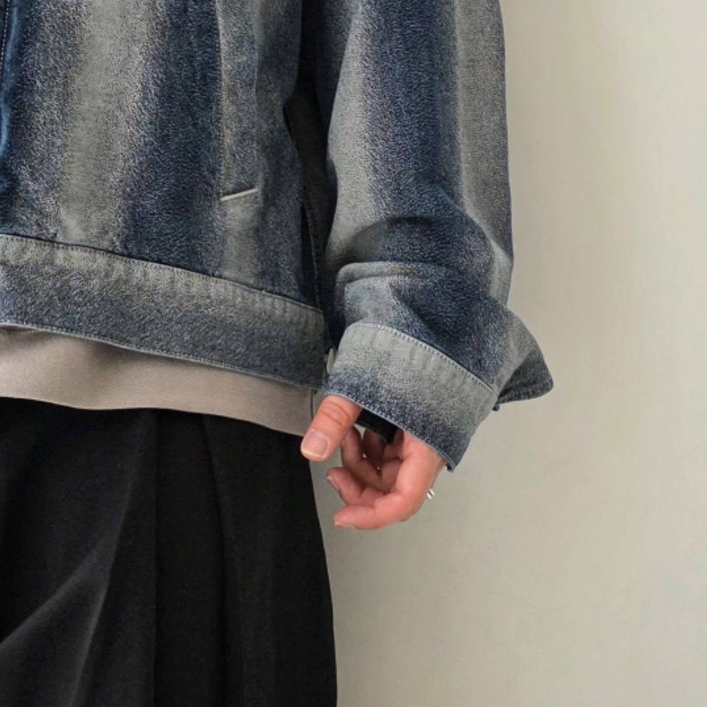 REVERBERATE / Gradation Denim Jacket (Sax Blue)