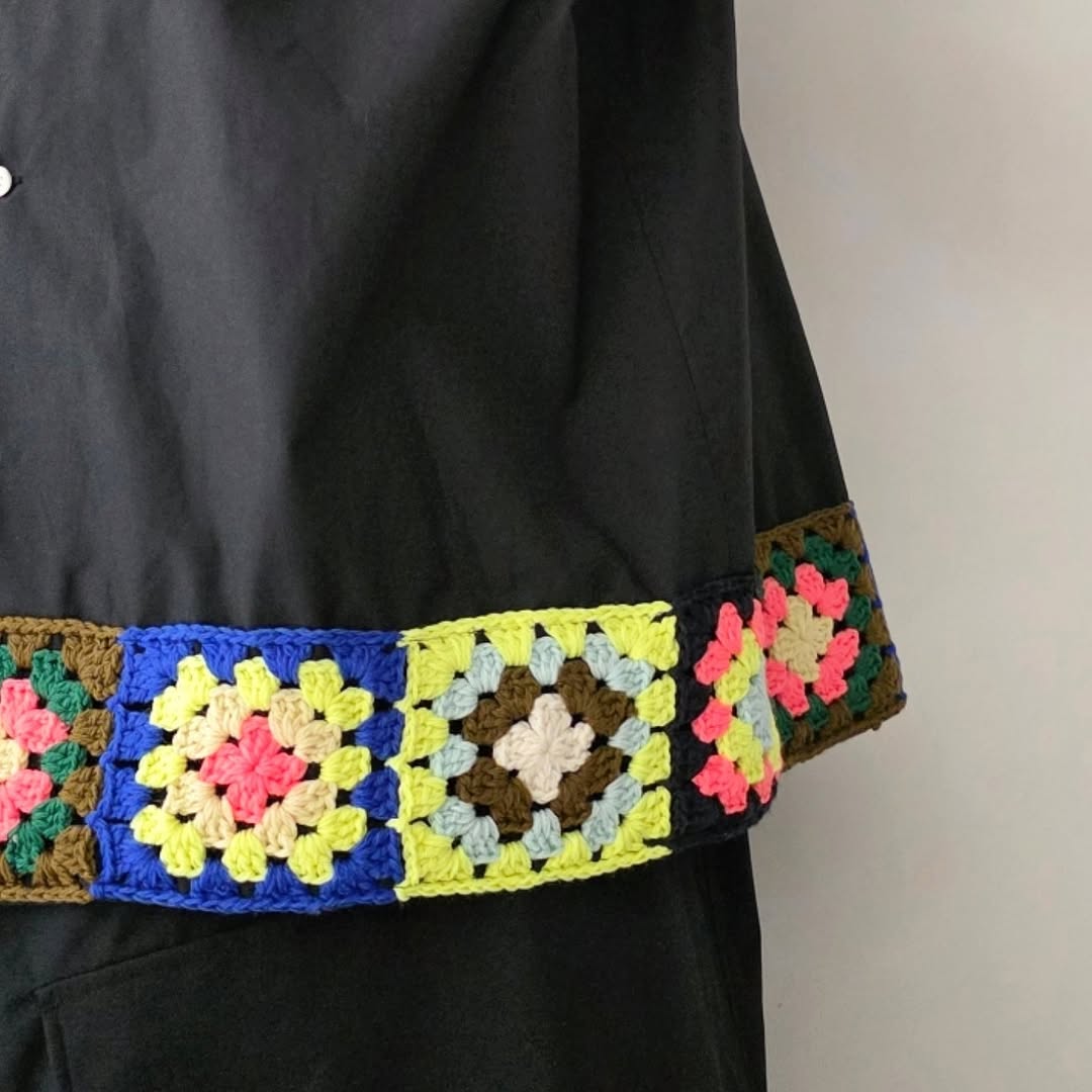 DISCOVERED / Hem Crochet Open Collar Shirts