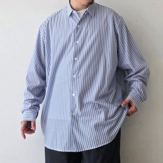 KANEMASA PHIL / 46G Atmosphere Stripe Shirt (Sax Black)
