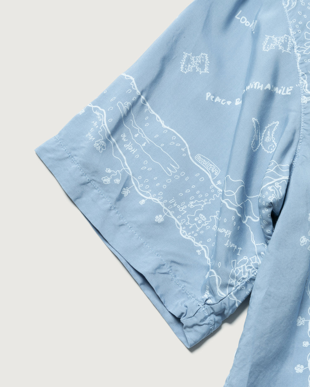 INNAT / Rakugaki Bandana Shirt (Sax Blue)