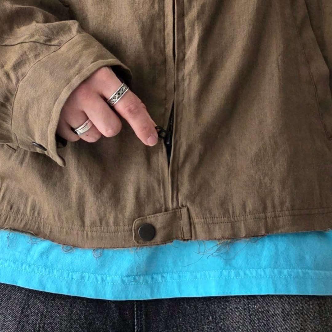 ANCELLM / L/N Zipup Shirt Jacket (Brown)