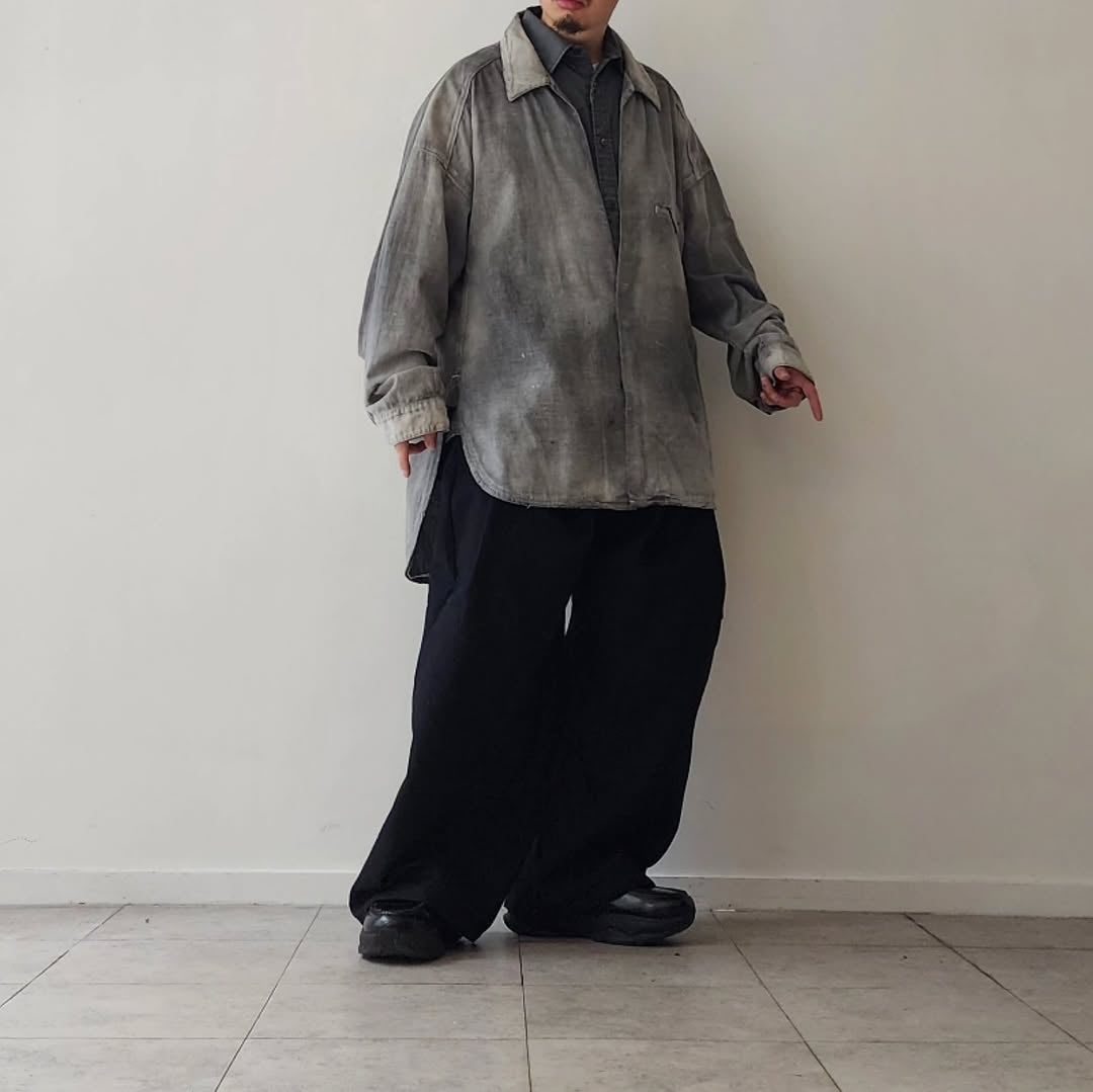 ANCELLM / Aging Chambray Long Shirt