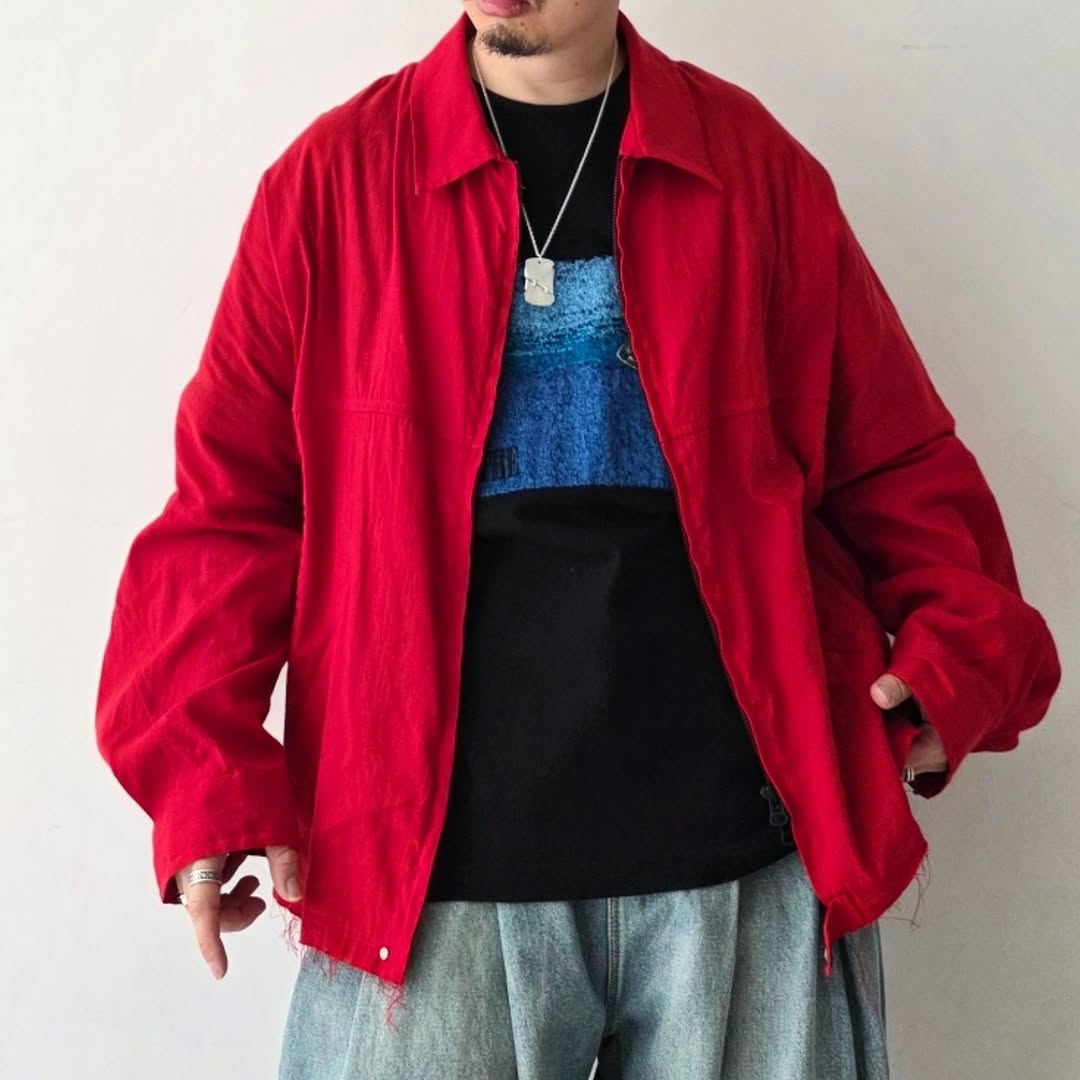 ANCELLM / L/N Zipup Shirt Jacket (Red)