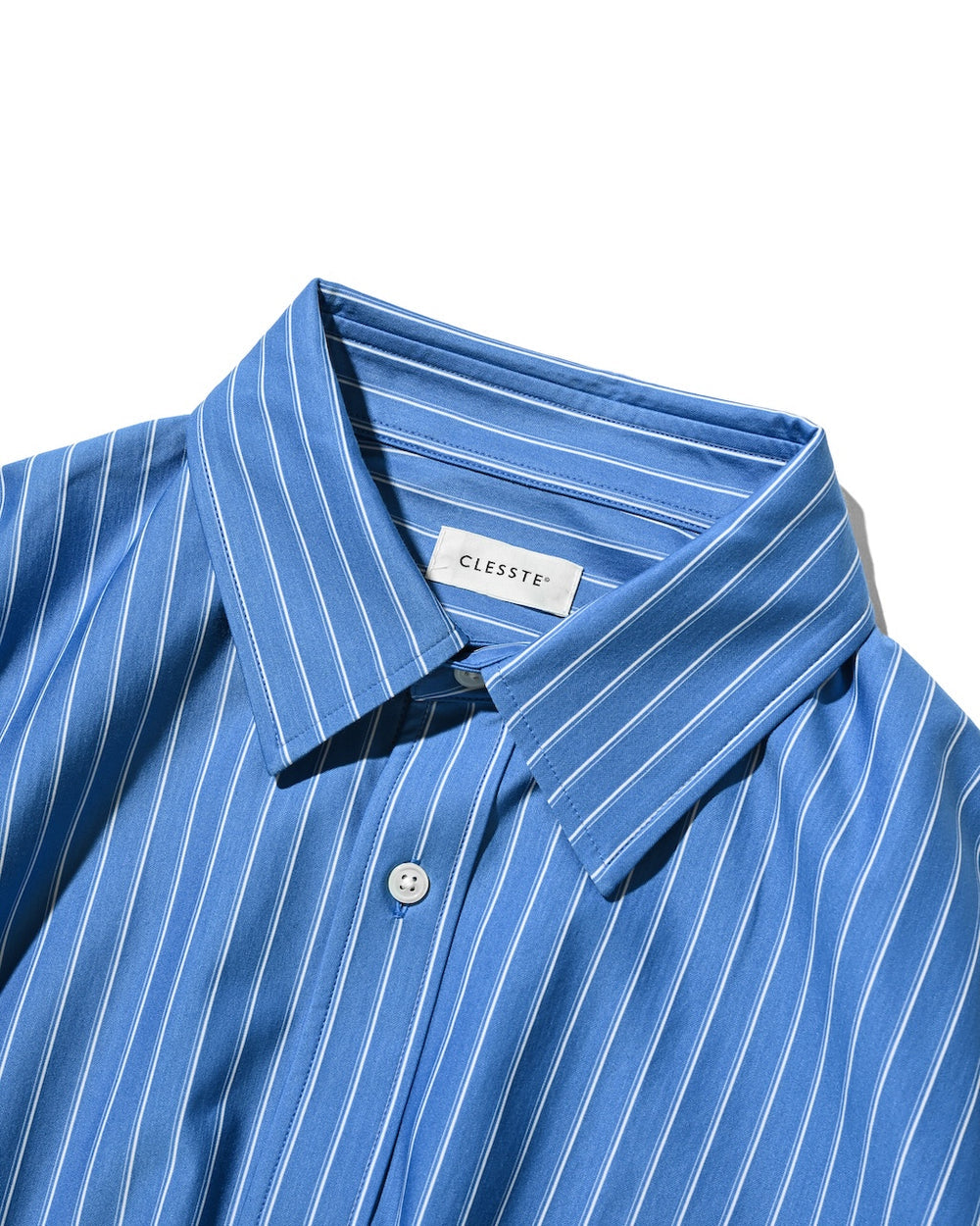 CLESSTE / Thick/Thin Stripe 46G Knit Everyday S/S Shirt (Sax Blue Stripe)