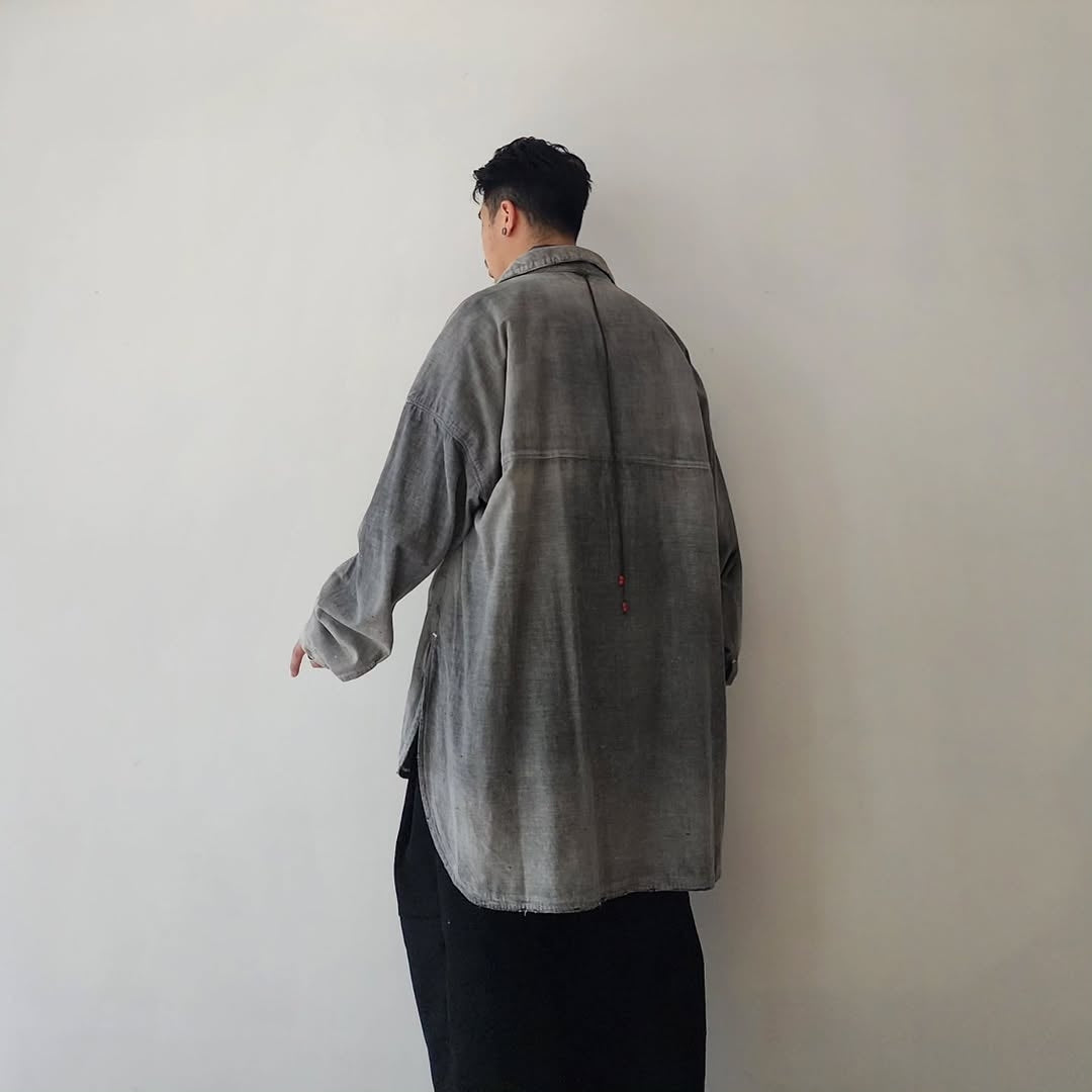 ANCELLM / Aging Chambray Long Shirt
