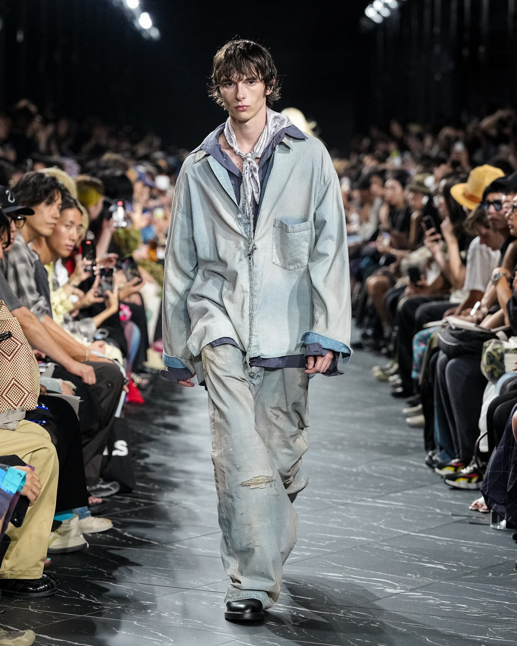 ANCELLM / Shrink Over Shirt (Navy)