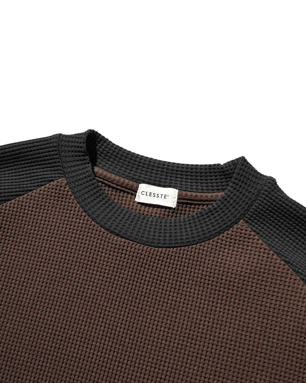 CLESSTE / City Light Thermal Raglan S/S T-Shirt With Drawstrings (Brown x Black)