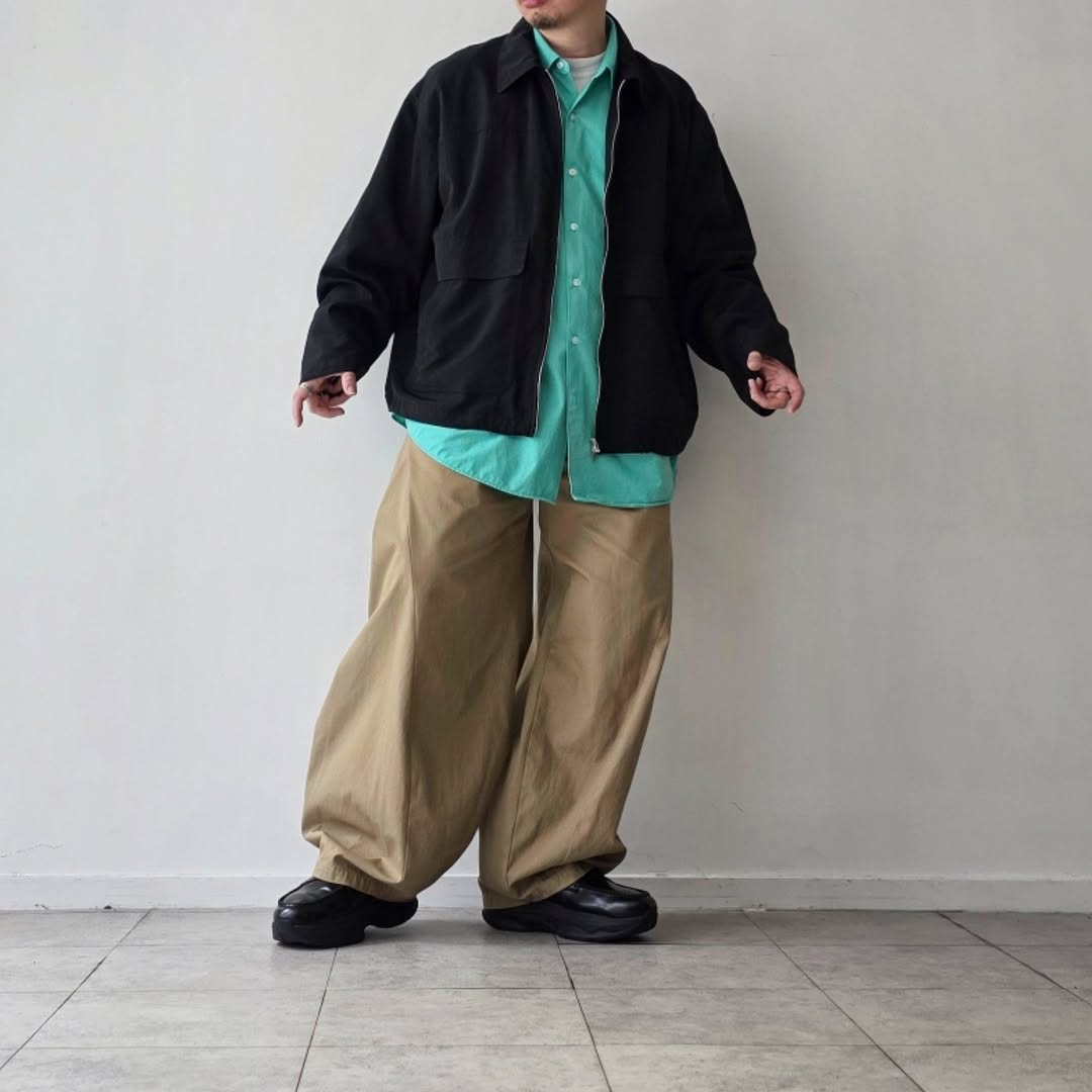 BLANC YM / Salt Shrink Cupro Work Jkt (Black)