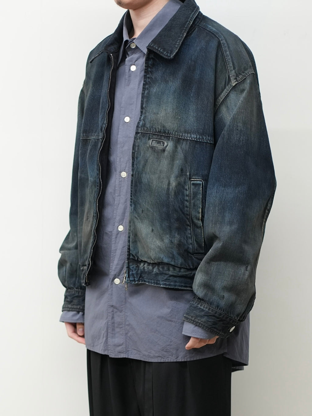 ANCELLM / Denim Zipup Jacket (Black)