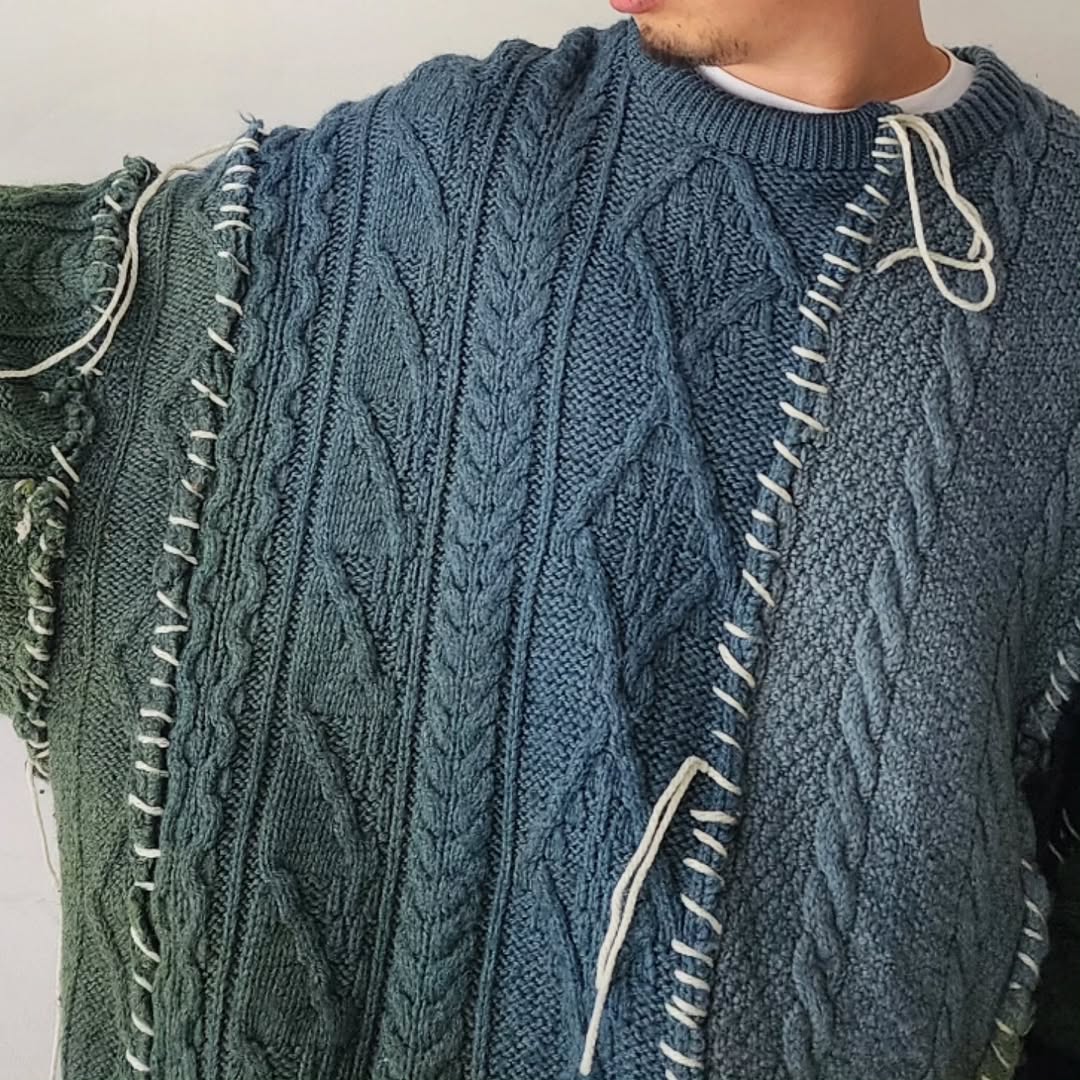 DISCOVERED / Tie Dye Fisherman Wide Knit (A) (Morning)