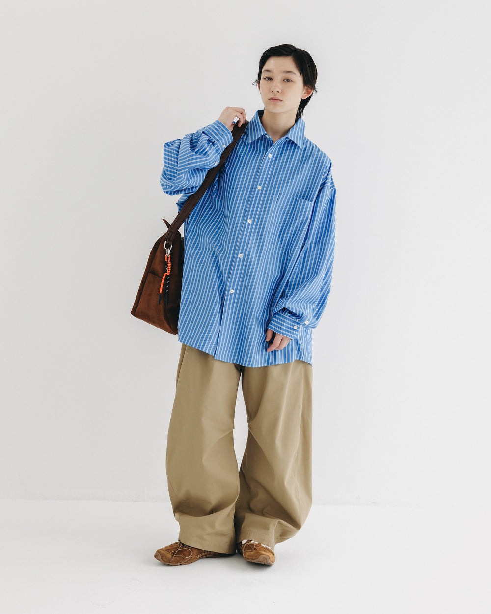 CLESSTE / 46G Knit Everyday L/S Shirt (Sax Blue Stripe)
