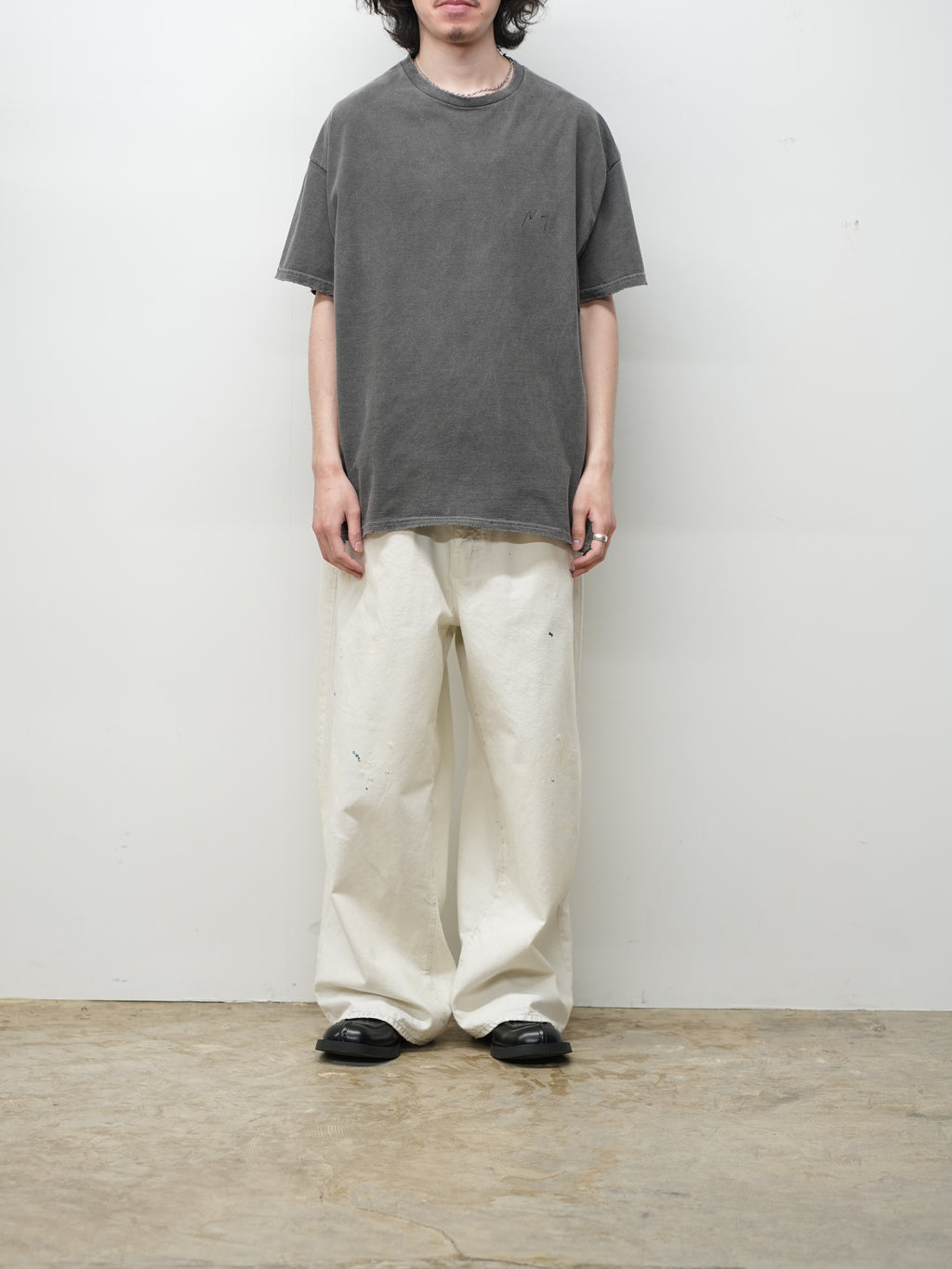 ANCELLM / Embroidery T-Shirt (Black)