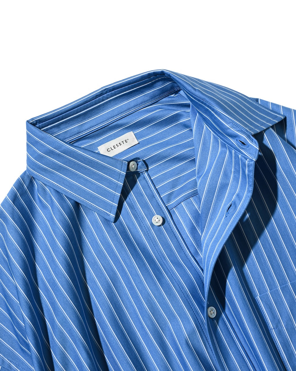 CLESSTE / Thick/Thin Stripe 46G Knit Everyday S/S Shirt (Sax Blue Stripe)