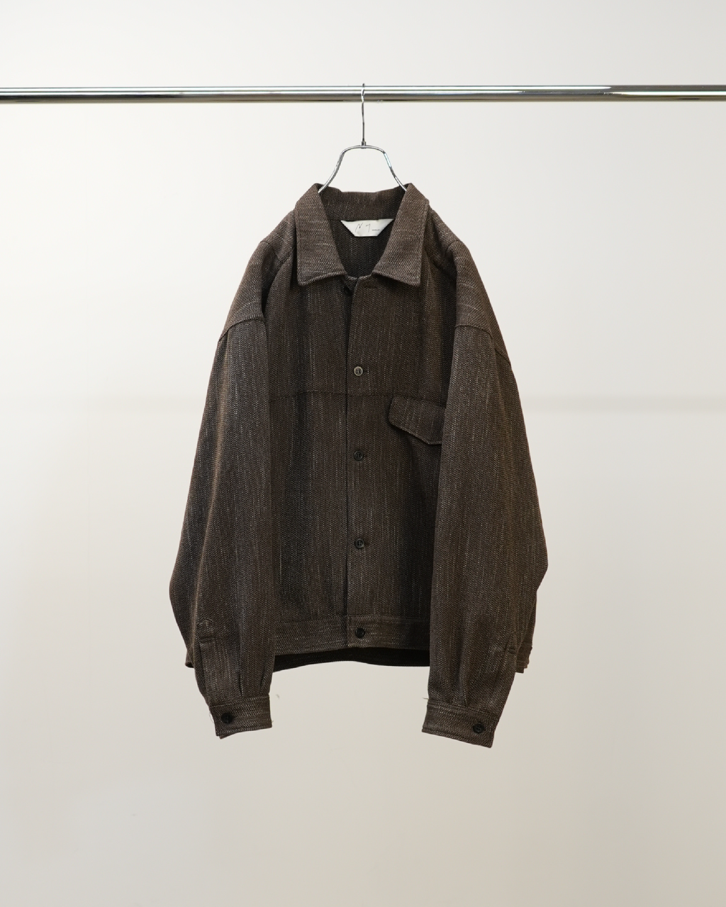 ANCELLM / Melange Wool Work Shirt Blouson (Brown)