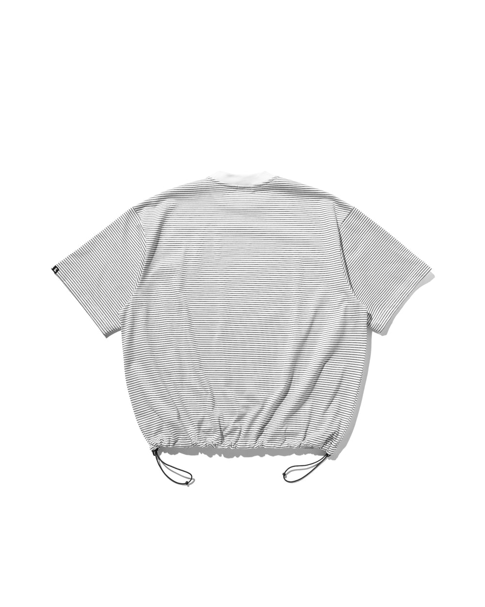 CLESSTE / 'C' Striped Massive T-Shirt With Drawstrings (White x Black)