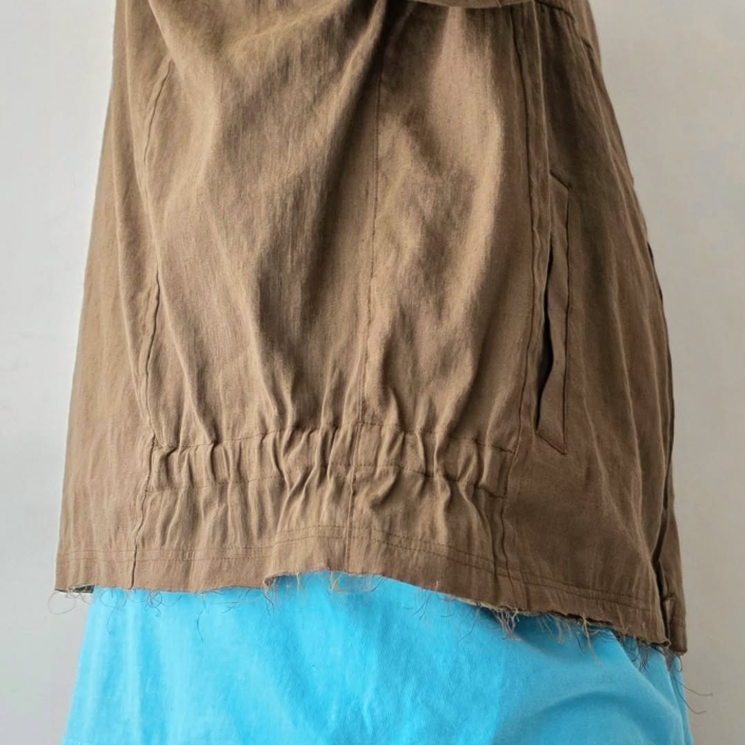 ANCELLM / L/N Zipup Shirt Jacket (Brown)