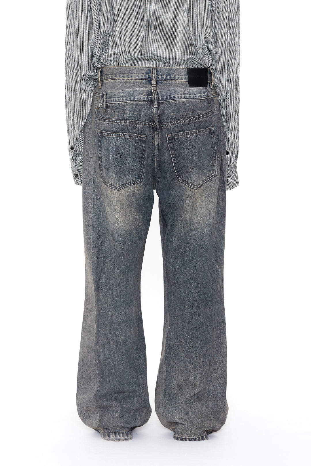 CODA / Grey Acid Wash Dual Exposure Break Cut Flared Jeans
