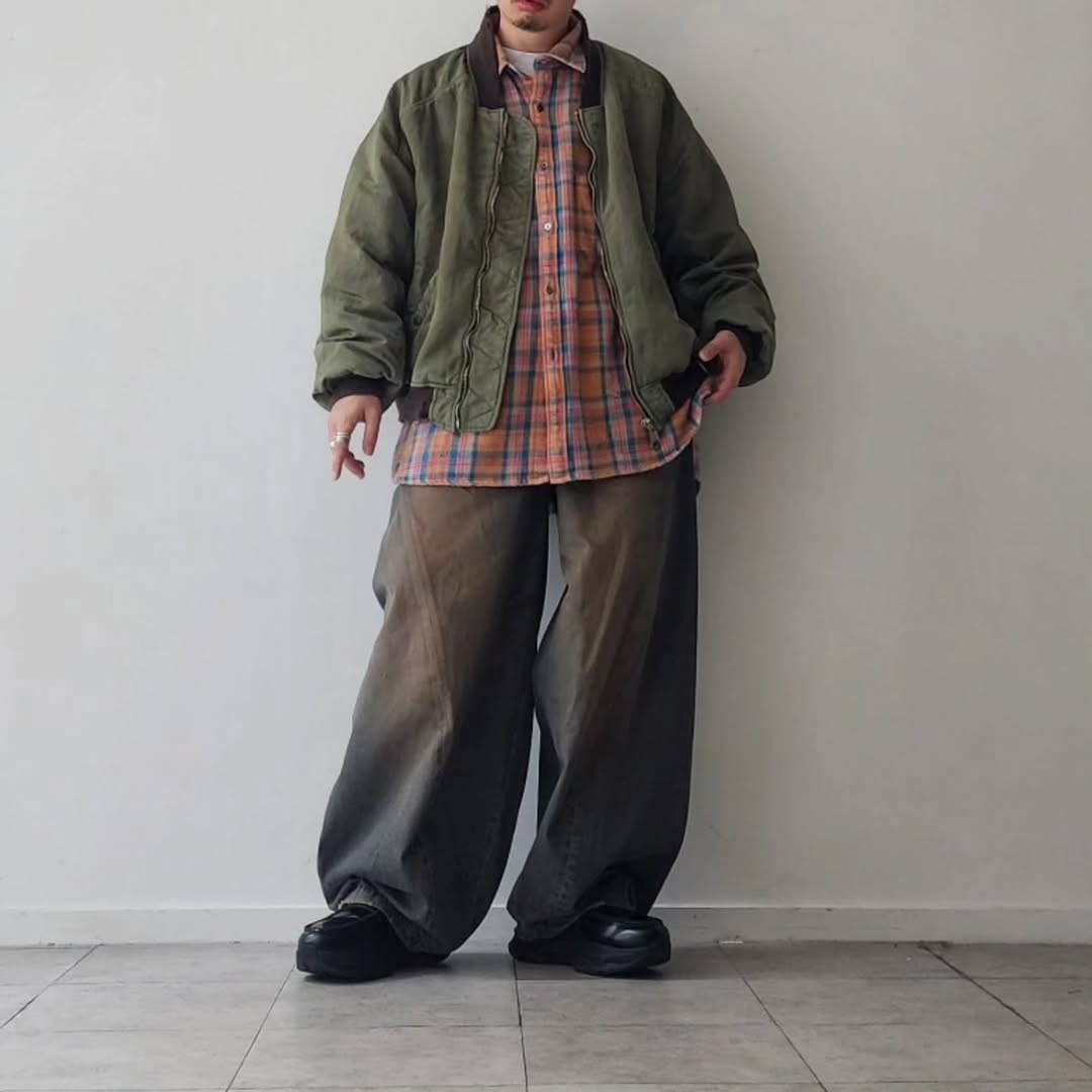 ANCELLM / Nel Check Over Work Shirt (Camel)