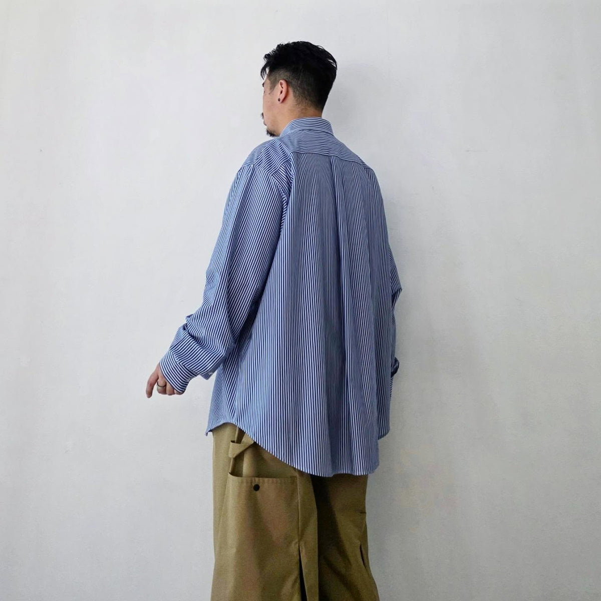KANEMASA PHIL / 46G Atmosphere Stripe Shirt (Navy White)