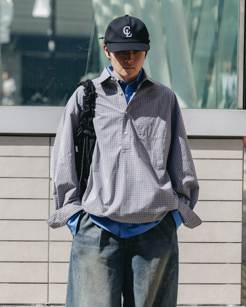 CLESSTE / Mini Plaid L/S Pullover Shirt (Gray)