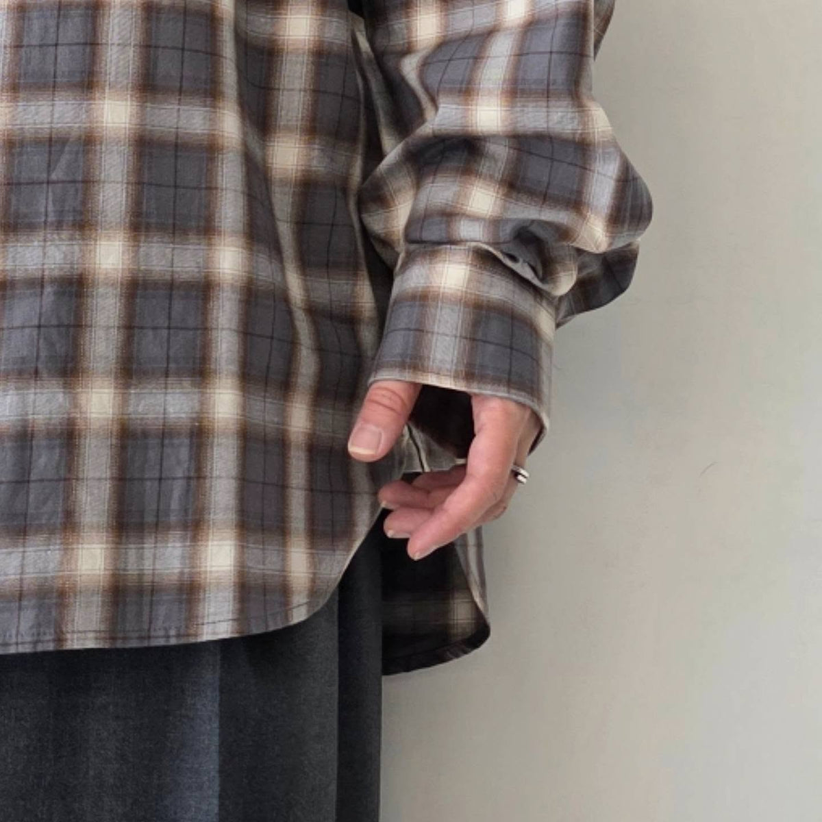 SAGE NATION / Chisholm Shirt - Ivory Espresso Check