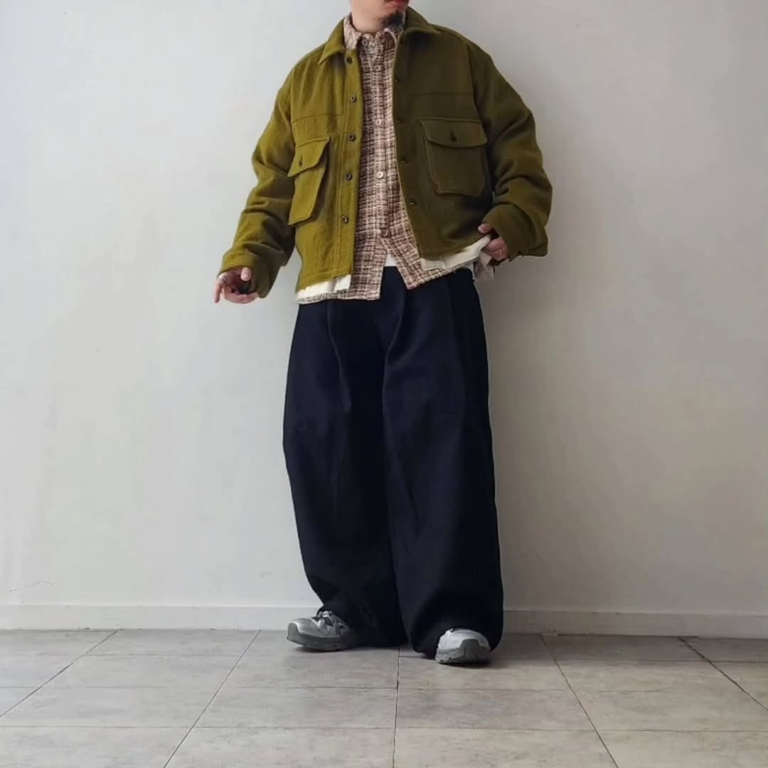 ANCELLM / Shrink Wool Layering Jacket