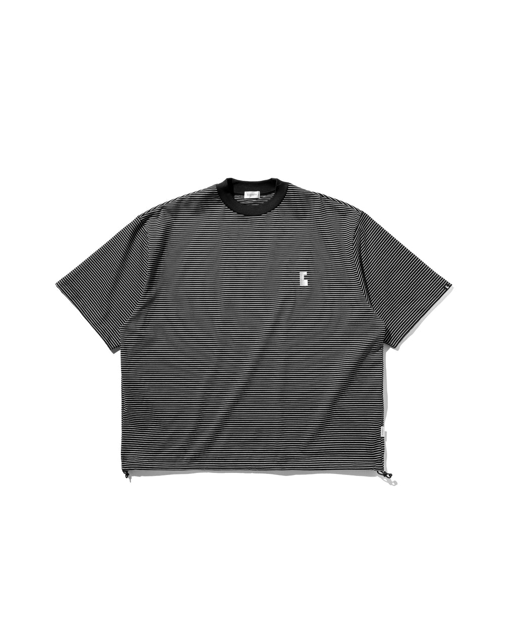 CLESSTE / 'C' Striped Massive T-Shirt With Drawstrings (Black x White)