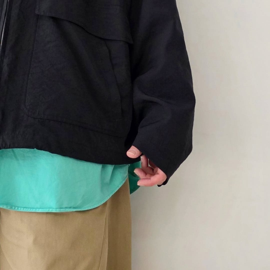 BLANC YM / Salt Shrink Cupro Work Jkt (Black)