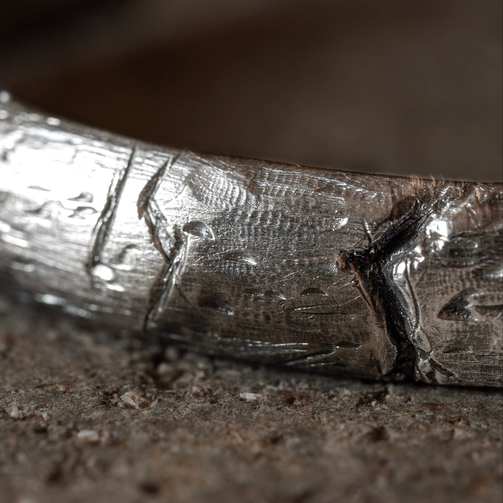 GIFT HAND / Crack Bangle 07 - 925 Sterling Silver