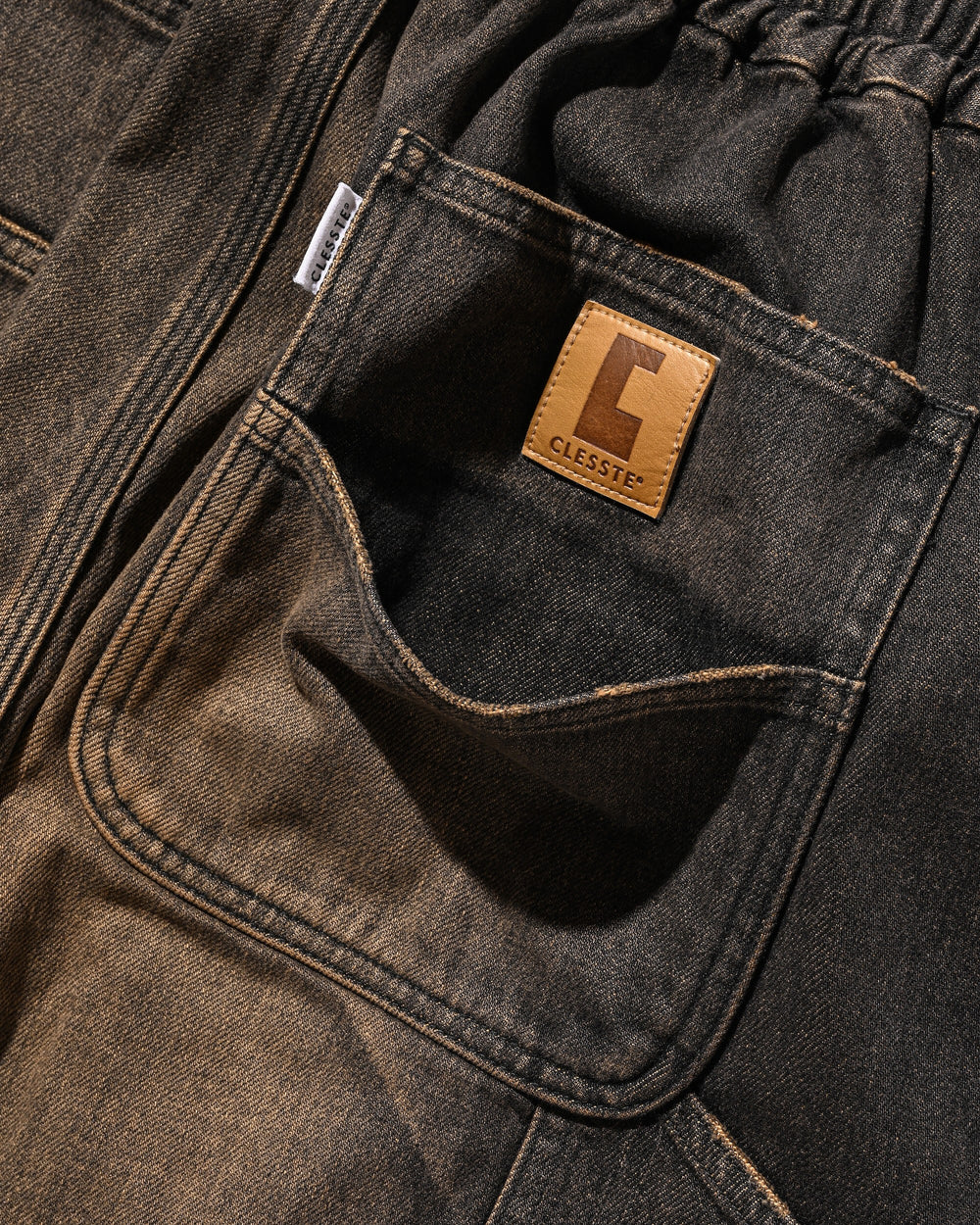 CLESSTE / Vintage Dyed Selvedge Denim Worker Pants  (Vintage Black)