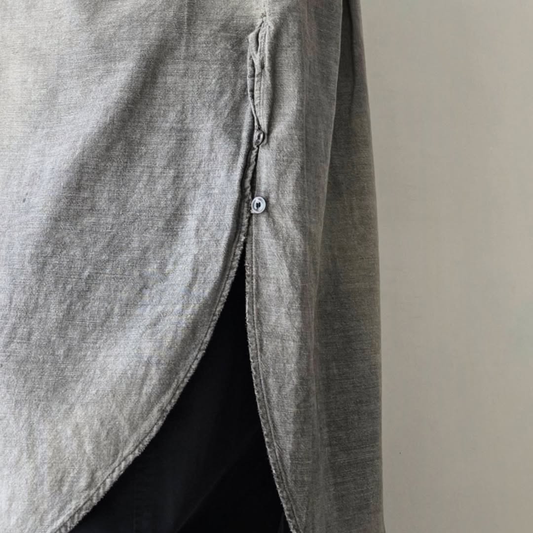 ANCELLM / Chambray Long Shirt Dress (Black)