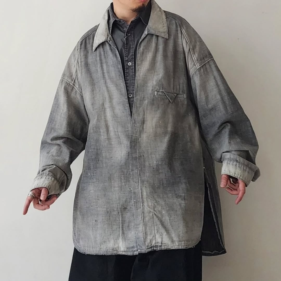 ANCELLM / Aging Chambray Long Shirt