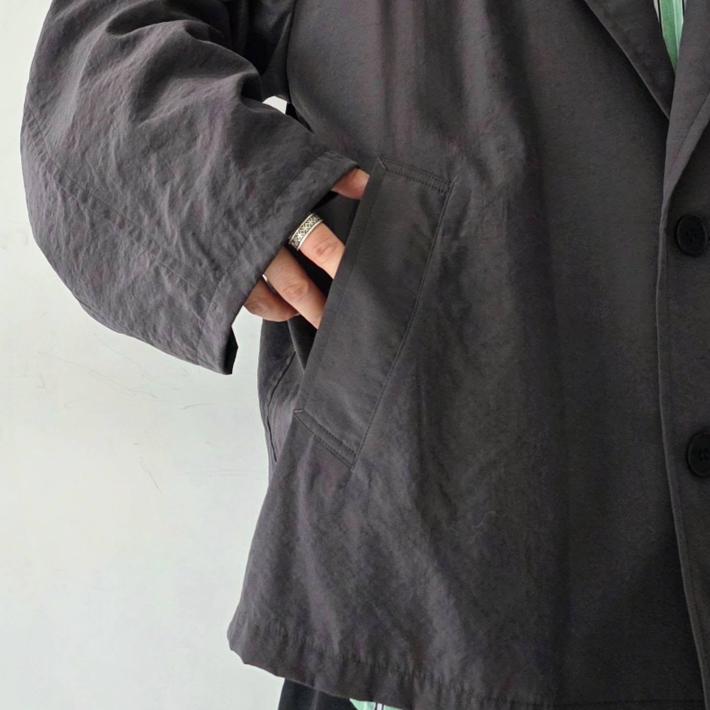 BLANC YM / Salt Shrink Cupro Jkt (Brown)