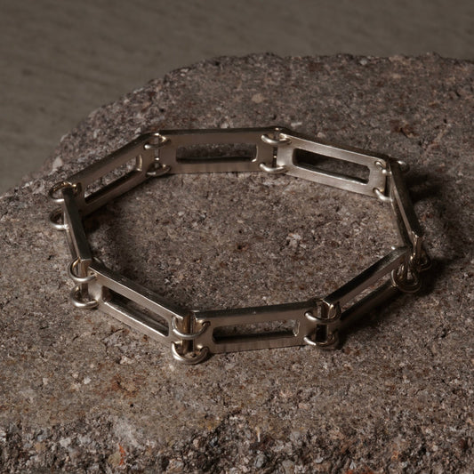 GIFT HAND / Square Parts Bracelet 02 - 925 Sterling Silver