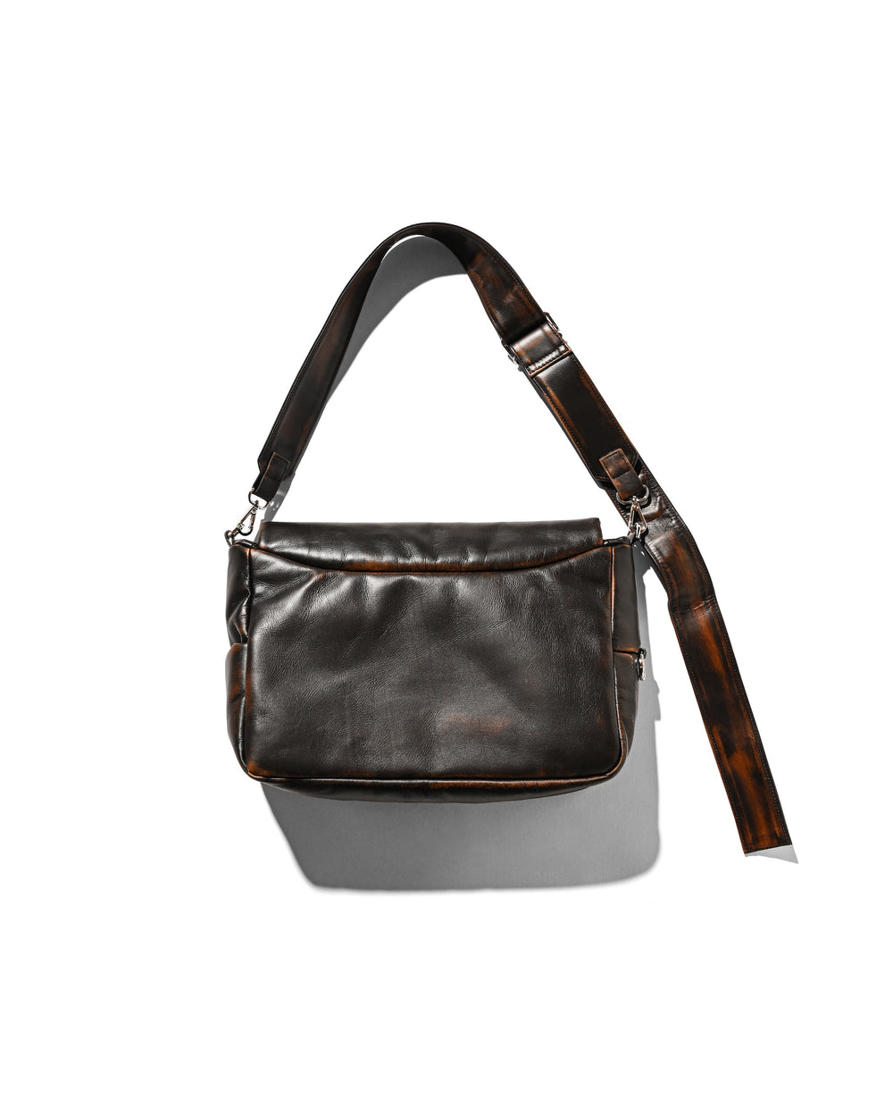 CLESSTE / Vintage Leather Padded Flap Holiday Bag (Brown)
