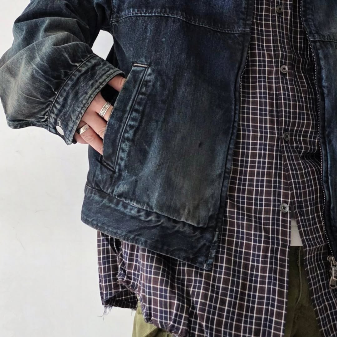 ANCELLM / Denim Zipup Jacket (Black)
