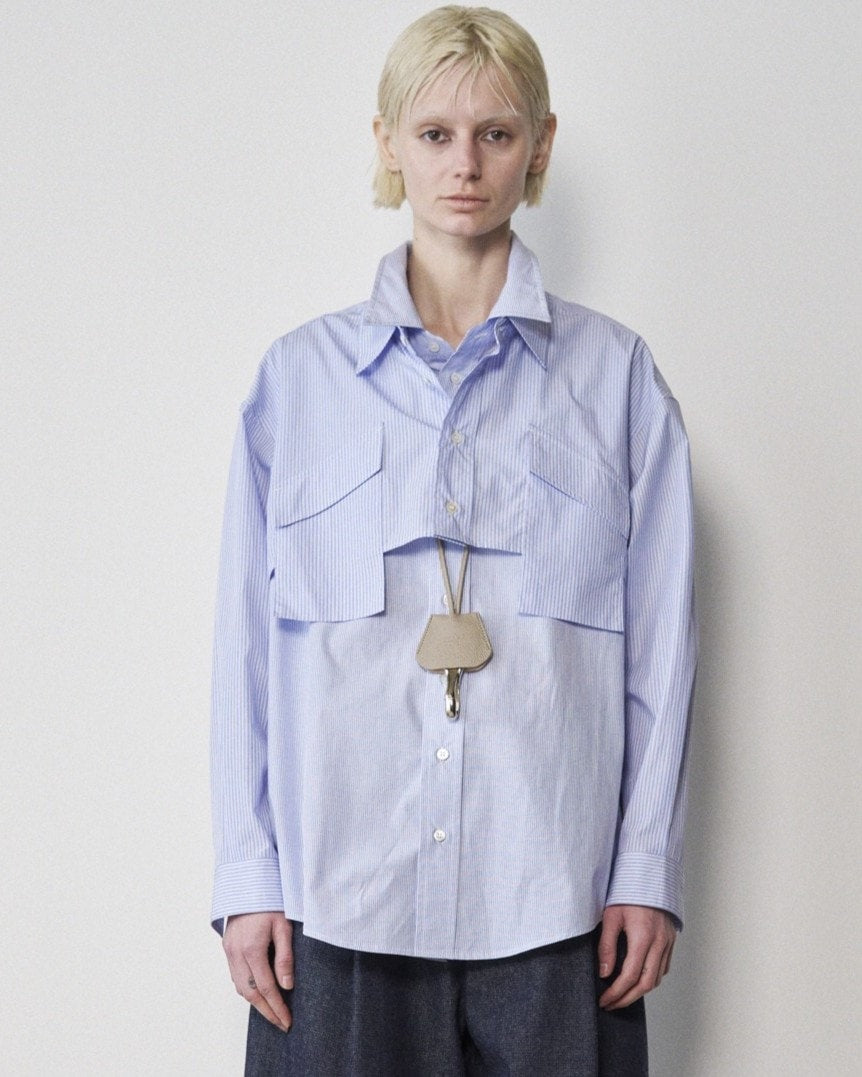 RICH I / Layered Shirt (Sax Stripe)