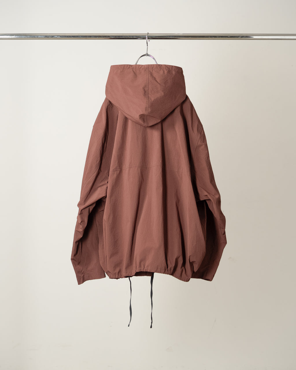ANCELLM / Wrinkled Nylon Over Hoodie (Marron)