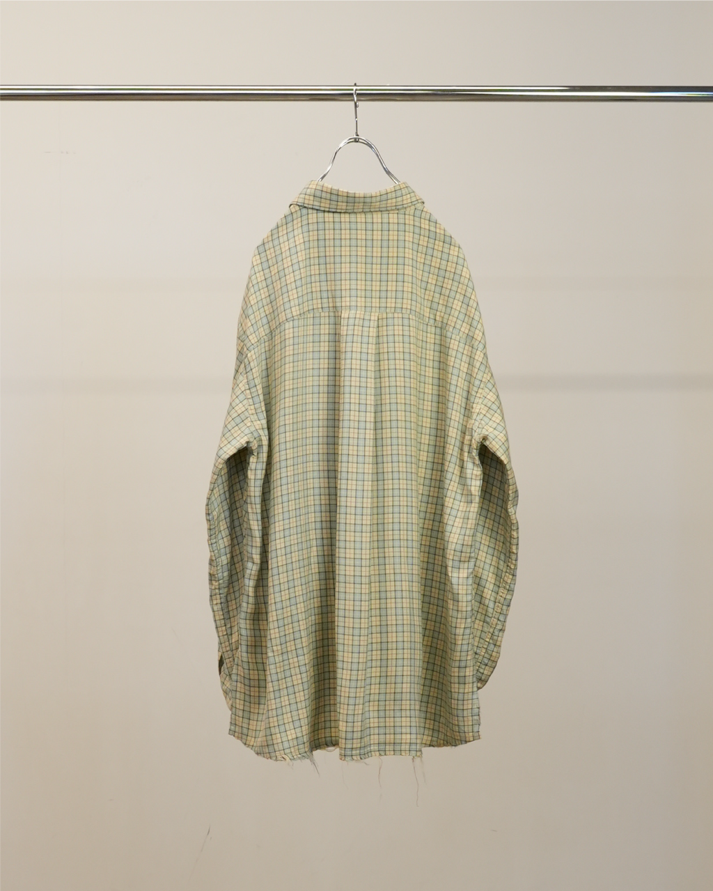 ANCELLM / Nel Check Over Work Shirt (Cream)
