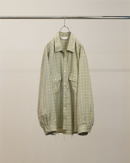 ANCELLM / Nel Check Over Work Shirt (Cream)
