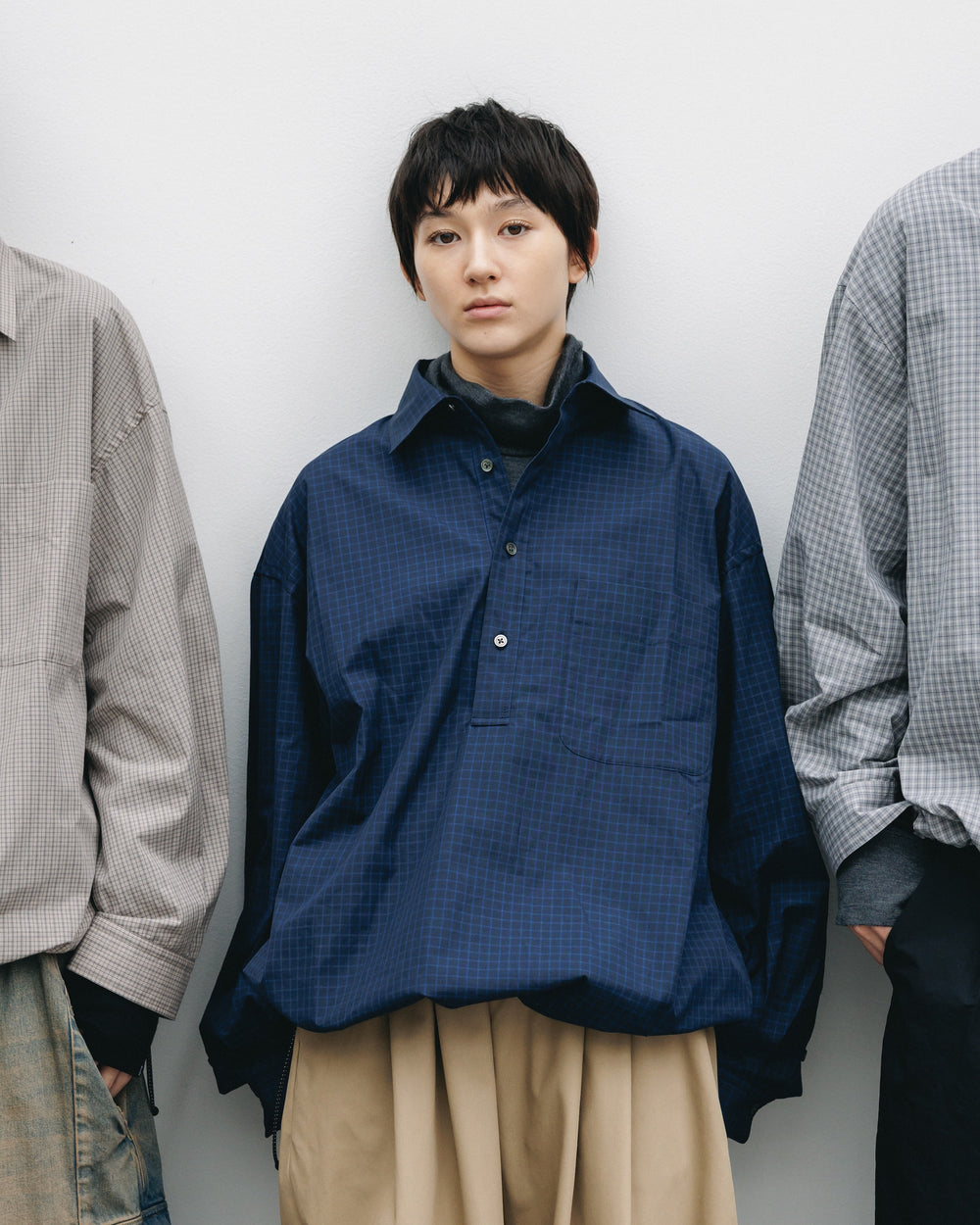 CLESSTE / Mini Plaid L/S Pullover Shirt (Navy)