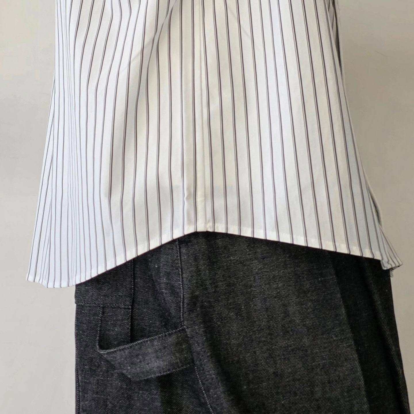 CLESSTE / Thick/Thin Stripe 46G Knit Everyday S/S Shirt (White Stripe)