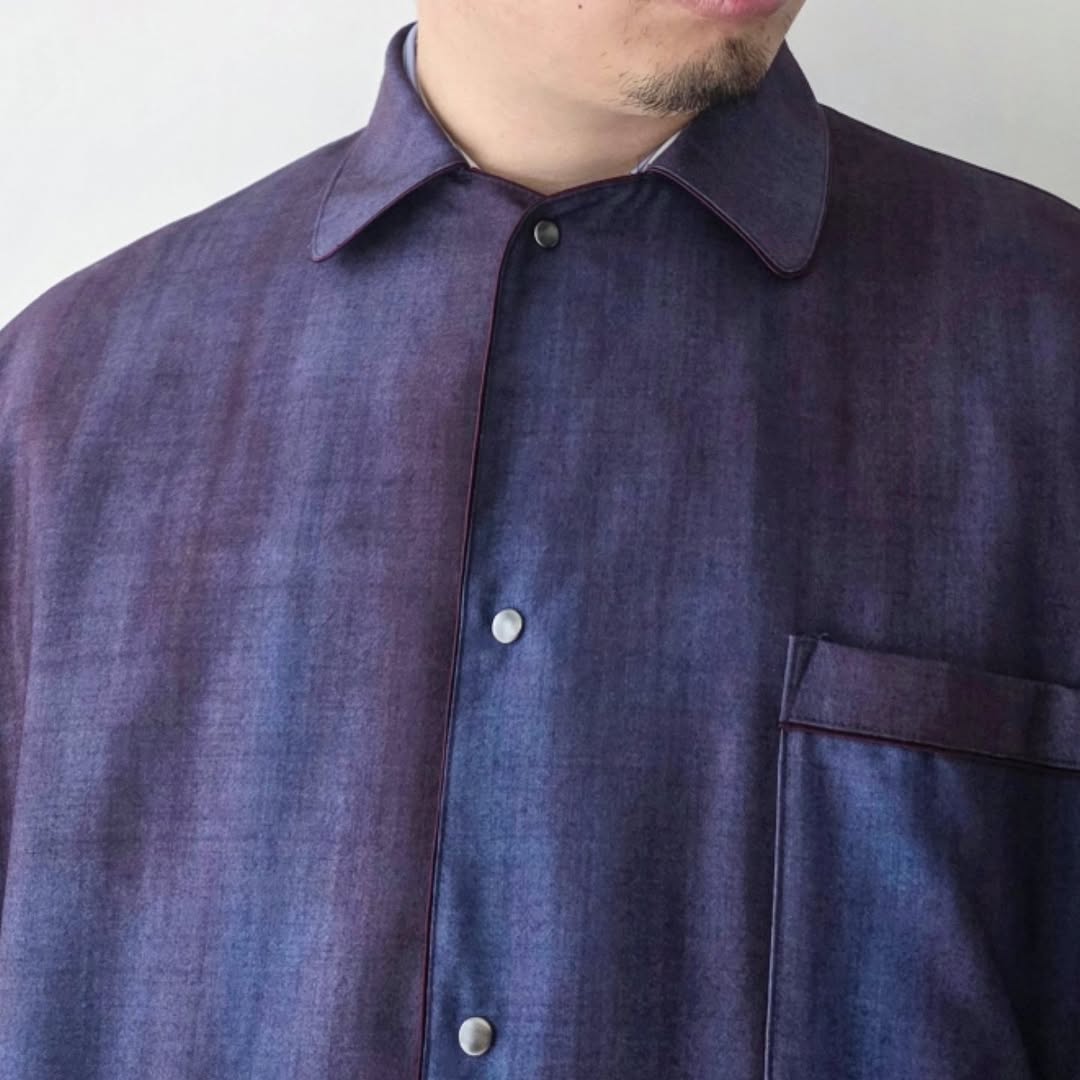THE JEAN PIERRE / Urban Wool Tech Pyjama Shirt (Bordeaux)