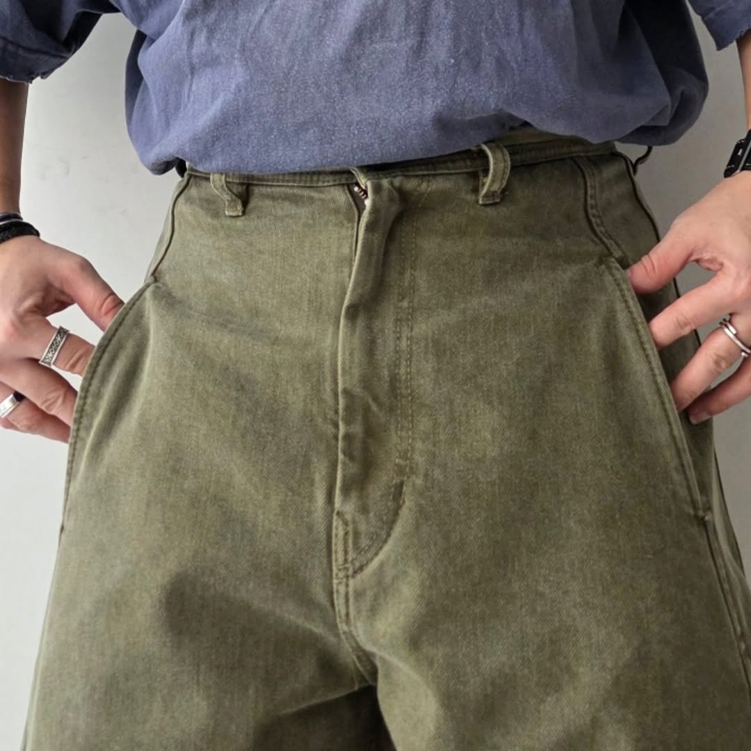 NOMAT / Curve Denim Jeans (Olive Green）