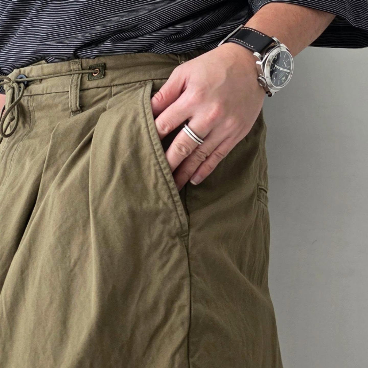 ANCELLM / Poplin Cargo Pants (Olive)