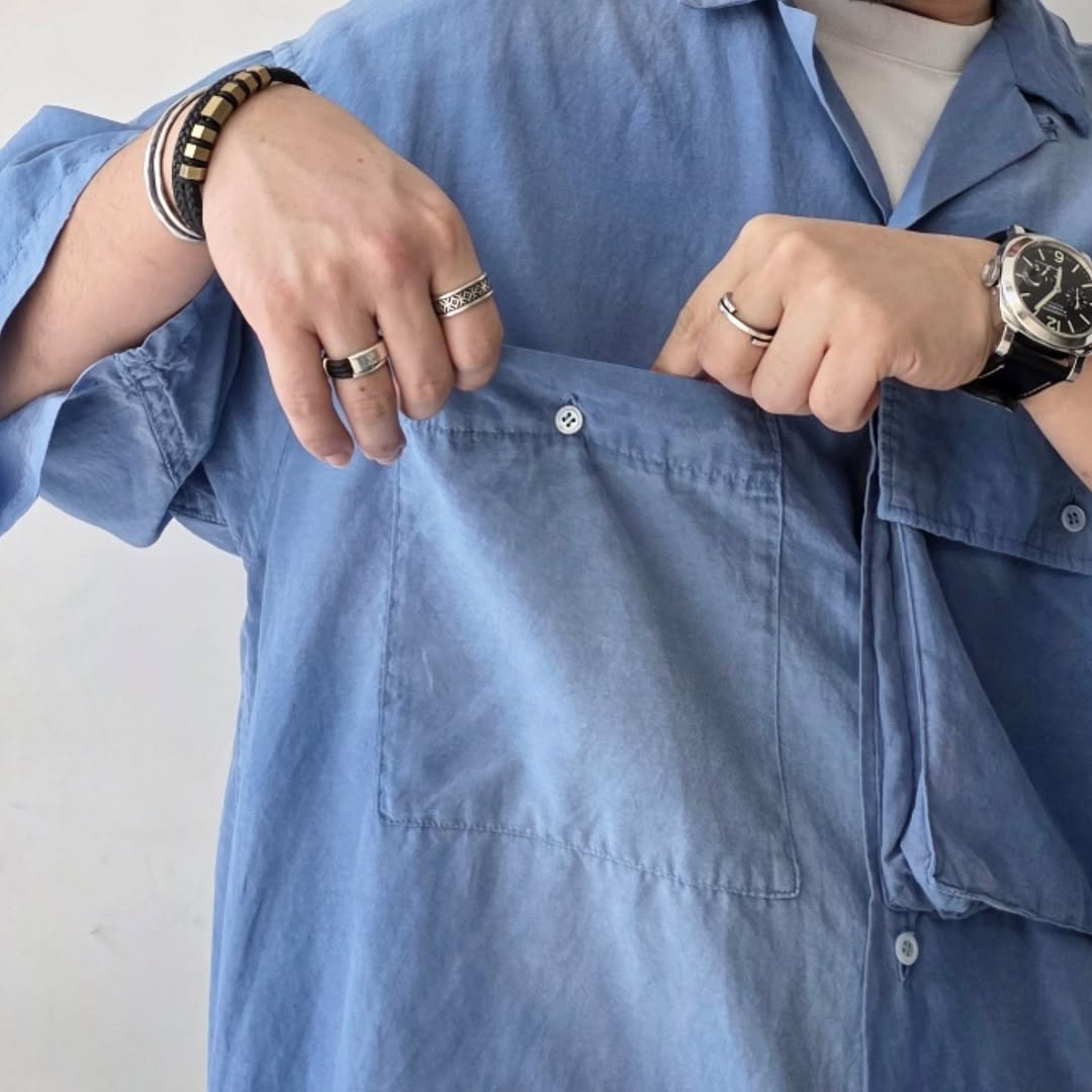THE JEAN PIERRE / Fade Silk BETA SS Shirt (Fade Sax)