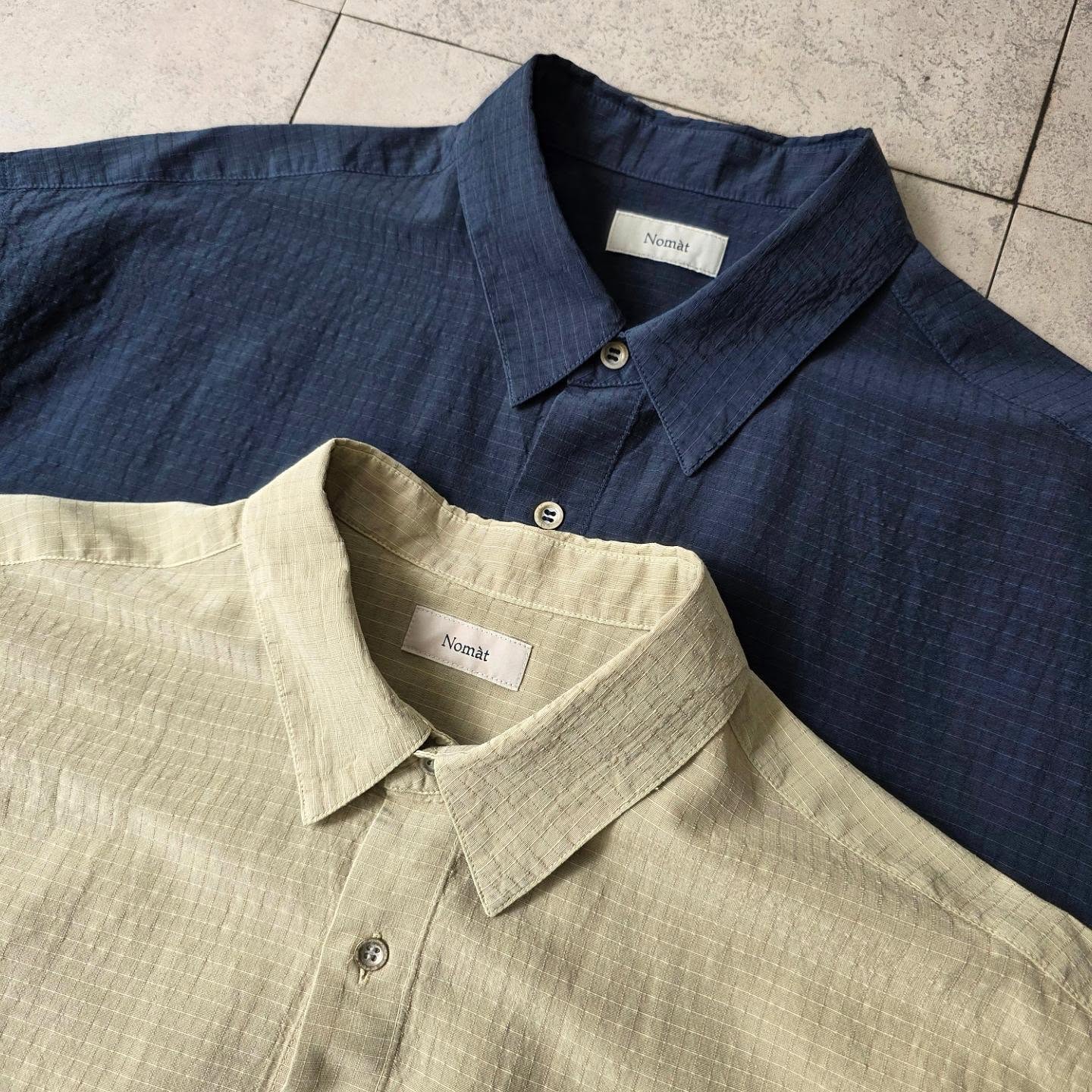 NOMAT / S/S Shirt Silk Cotton Ripstop (Mistgreen)