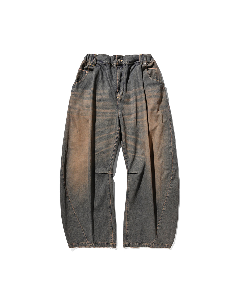 CLESSTE / Vintage Dyed Selvedge Denim Barrel Leg Pants (Vintage Brown)